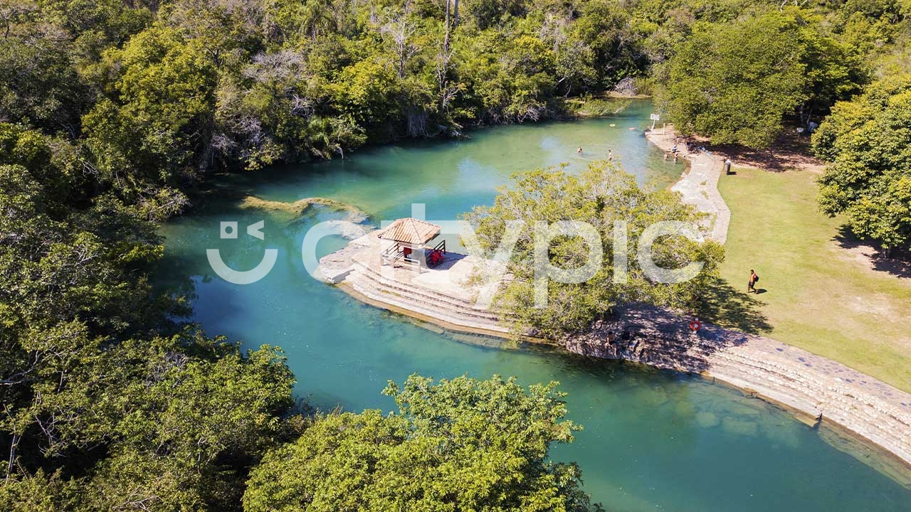 Vista do balneário municipal da cidade de Bonito do estado de Mato Grosso do Sul