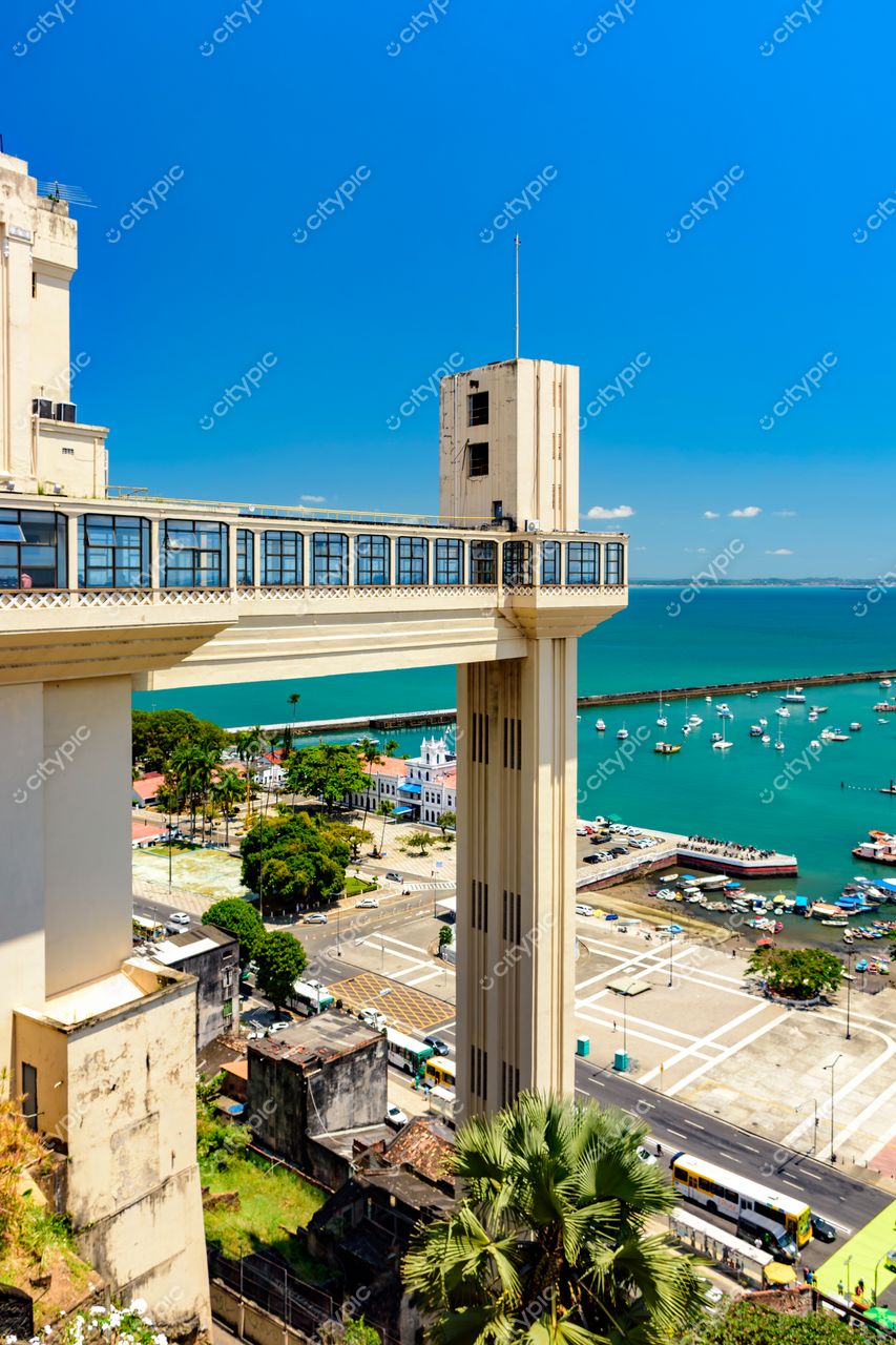Elevador Lacerda: Vista panorâmica da cidade de Salvador, Bahia, Brasil