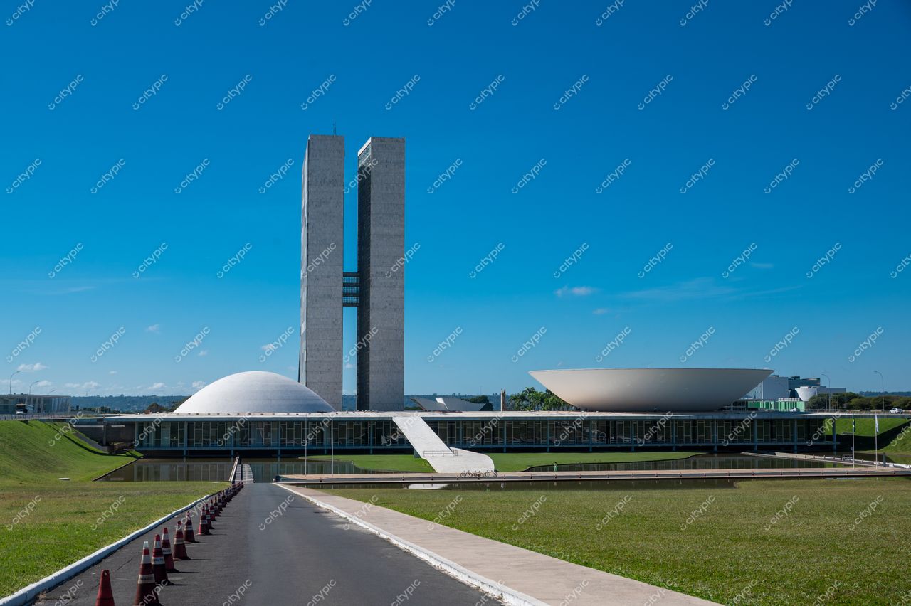 Brasília, Distrito Federal, Brasil: Congresso Nacional em um dia ensolarado