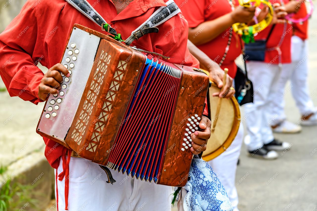 Belo Horizonte, Minas Gerais, Brasil: Músico com acordeão em celebração cultural vibrante