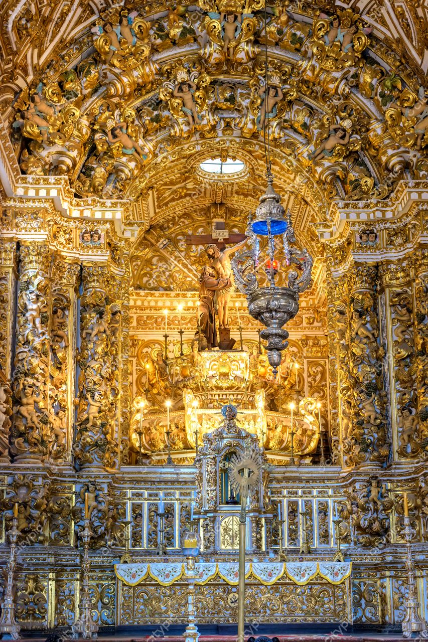 Altar Barroco na Igreja do Pelourinho, Salvador, Bahia