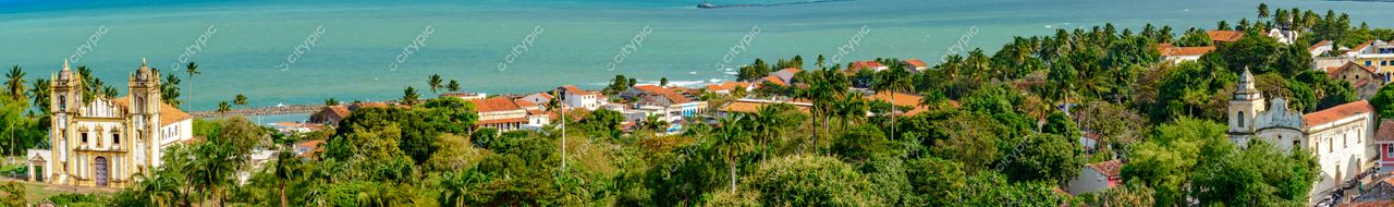 Olinda, Pernambuco, Brasil: Vista Panorâmica Deslumbrante da Cidade Colonial e Mar Azul