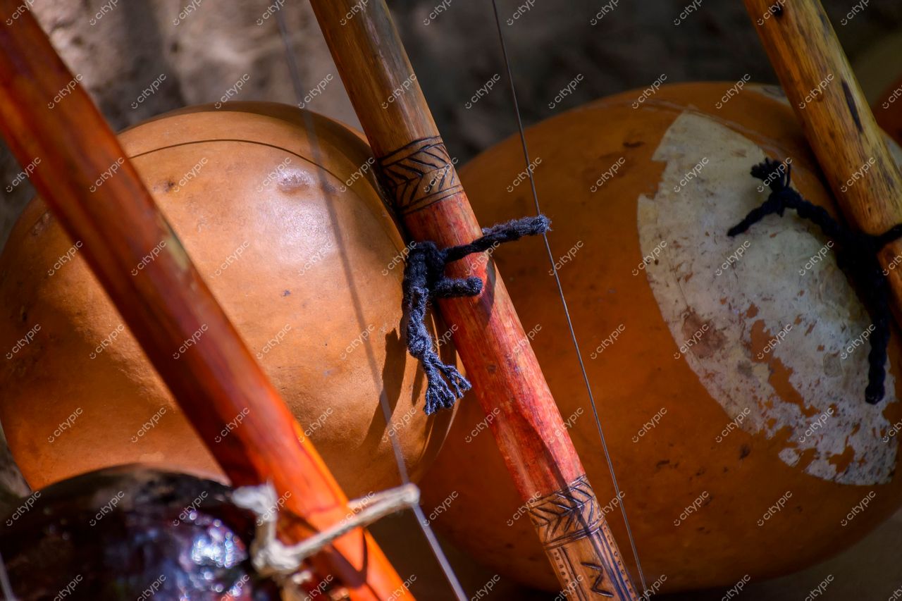 Locais Diversos em Belo Horizonte, Minas Gerais: Instrumentos Musicais Tradicionais com Cabaças e Bastões de Madeira