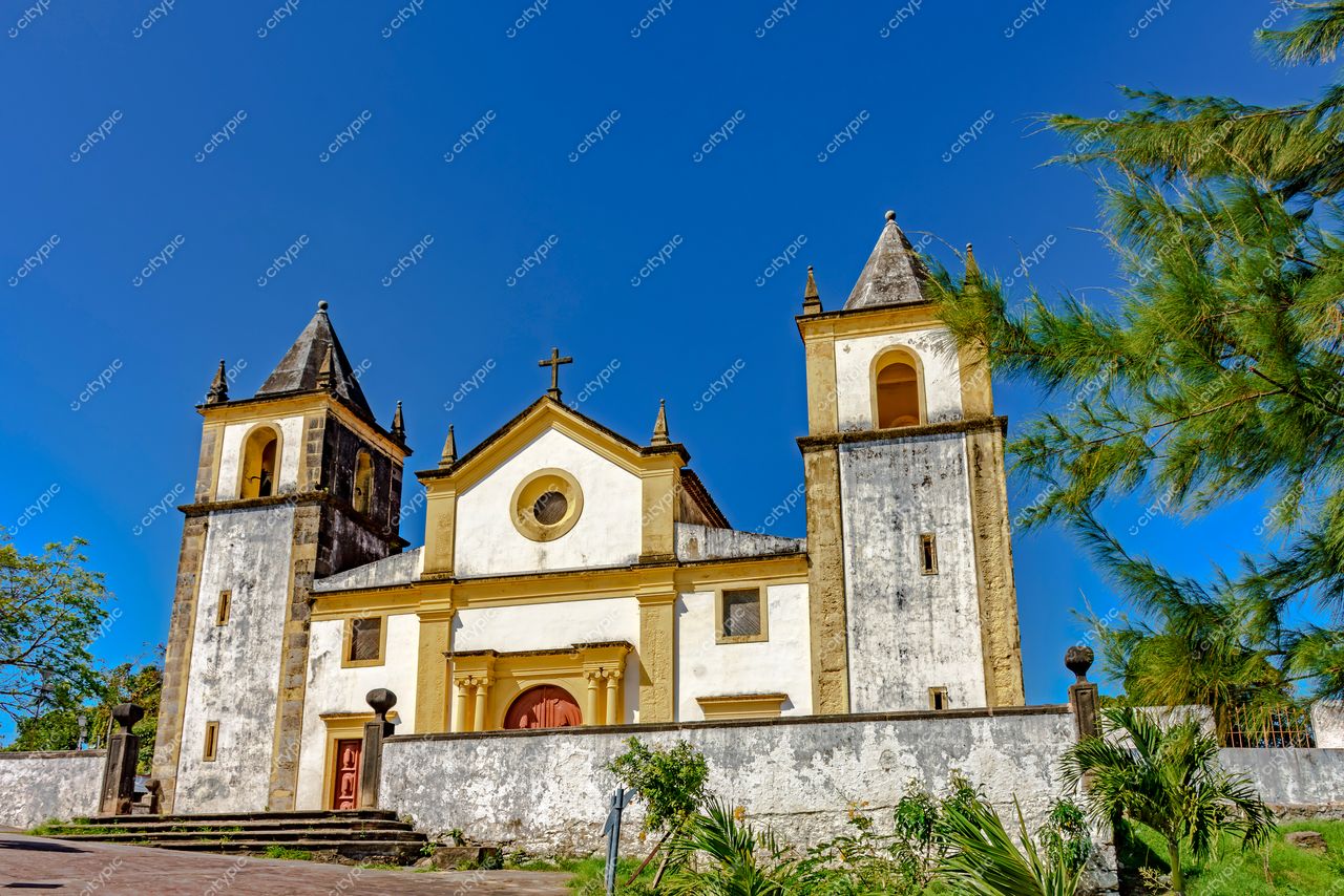 Igreja histórica em Olinda, Pernambuco, Brasil: Arquitetura colonial e tradição cultural