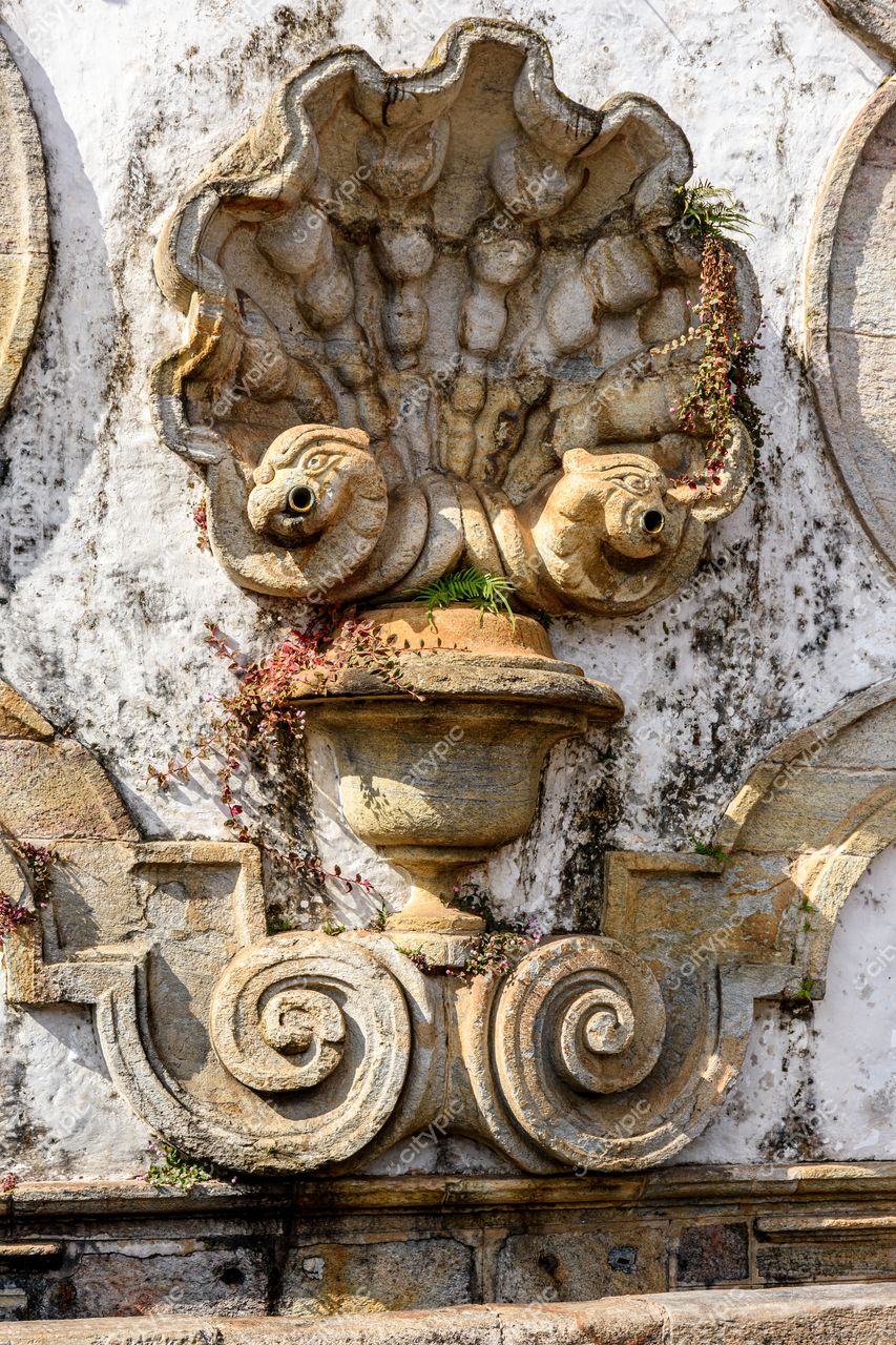 Ouro Preto, Minas Gerais: Detalhes em Pedra da Arquitetura Colonial Barroca