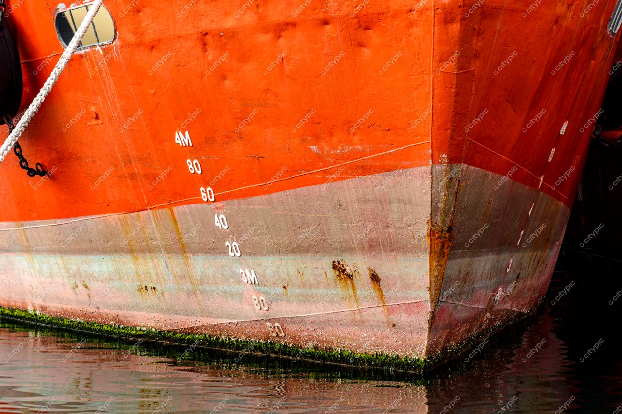 Barco Laranja Vibrante em Centro, Rio de Janeiro: Navegando pelas Águas Calmas da Cidade Maravilhosa
