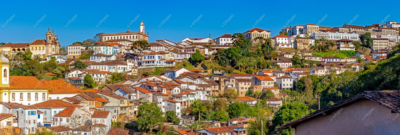 Ouro Preto, Minas Gerais: Vista panorâmica da cidade histórica colonial