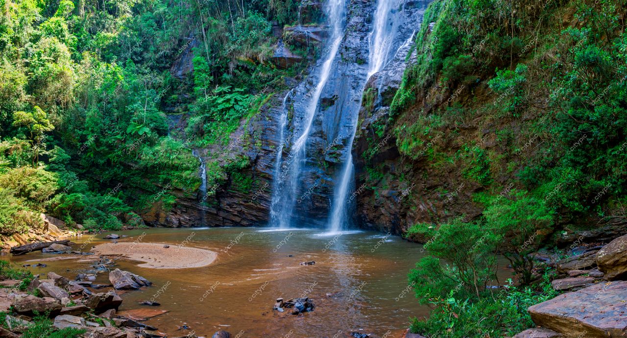 Oásis de Serenidade: A Beleza da Cachoeira na Floresta Tropical